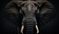 Majestic African elephant, strength in nature endangered wildlife reserve generated by AI