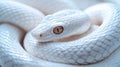 Majestic Albino Snake Coiled with Striking Eyes in Serene Focus Royalty Free Stock Photo