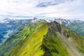 Majestic alpine panorama with glacier mountain of Grossvenediger