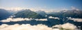 Majestic alpine panorama with glacier mountain of Grossvenediger