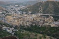 Majestic Amer fort in rajasthan, picture taken from terrace of other adjoining Jaigarh fort Royalty Free Stock Photo