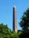 Majestic and ancient Cleopatra`s Needle obelisk in Central Park Royalty Free Stock Photo