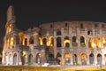 Majestic ancient Colosseum by night in Rome, Italy Royalty Free Stock Photo