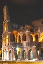 Majestic ancient Colosseum by night in Rome, Italy Royalty Free Stock Photo