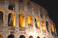 Majestic ancient Colosseum by night in Rome, Italy Royalty Free Stock Photo