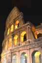 Majestic ancient Colosseum by night in Rome, Italy Royalty Free Stock Photo