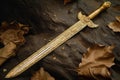 Majestic Ancient relic sword gold. Generate Ai