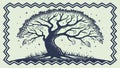 Majestic ancient tree silhouette. Nature\'s wisdom and timeless strength. vector design Generative AI Royalty Free Stock Photo