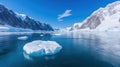 Majestic Antarctic Icebergs and Snow-Capped Mountains Royalty Free Stock Photo