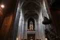 majestic architecture catholic cathedral inside columns Royalty Free Stock Photo