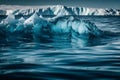 Majestic Arctic Glacier Melting into Calm Blue Sea