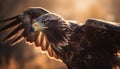 Majestic bald eagle perches on branch alone generated by AI Royalty Free Stock Photo