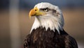 Majestic Bald Eagle perching, selective focus, proud symbol generated by AI