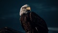 Majestic bald eagle perching, spread wings, freedom generated by AI Royalty Free Stock Photo