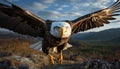 Majestic bald eagle soaring in nature, symbolizing American freedom generated by AI Royalty Free Stock Photo