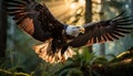 Majestic bald eagle soaring, symbol of freedom in nature generated by AI Royalty Free Stock Photo