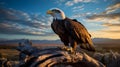 Majestic Bald Eagle at Sunset Royalty Free Stock Photo