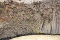 Majestic basalt columns structure over the river in Studlagil Canyon, Iceland Royalty Free Stock Photo