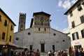 Lucca, 27th august: Basilica San Frediano Church Building from Piazza Frediano in Old Lucca City. Tuscany region. Italy Royalty Free Stock Photo