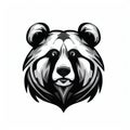 Majestic Bear Visage: Vector Art Illustration on White,Generative AI