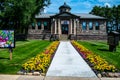 Majestic Beauty Of Entrance to Howell Carnegie Public Library Royalty Free Stock Photo