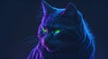 The Majestic Beauty of a Glowing Cat Generative AI