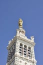 The Bell Tower of Basilica Notre Dame de la Garde or Our Lady of the Guard from Marseille France Royalty Free Stock Photo