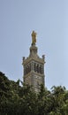 The Bell Tower of Basilica Notre Dame de la Garde or Our Lady of the Guard from Marseille France Royalty Free Stock Photo