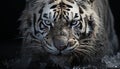 Majestic Bengal tiger, fierce and beautiful, staring into the camera generated by AI Royalty Free Stock Photo