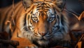 Majestic Bengal tiger, fierce hunter, staring in the wild generated by AI Royalty Free Stock Photo