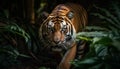 The majestic Bengal tiger stares, its aggression palpable generated by AI Royalty Free Stock Photo