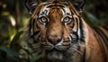 Majestic Bengal tiger staring fiercely at camera generated by AI Royalty Free Stock Photo