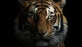 Majestic Bengal tiger staring, its fierce eyes focused on the camera generated by AI Royalty Free Stock Photo