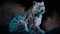 Majestic big cat staring, fur spotted beauty generated by AI Royalty Free Stock Photo