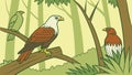 Majestic Bird of Prey in Forest Tree, vector design Generative AI Royalty Free Stock Photo