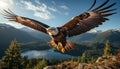 Majestic bird of prey soaring in mid air generated by AI Royalty Free Stock Photo