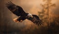 Majestic bird of prey soaring in mid air generated by AI Royalty Free Stock Photo