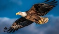 Majestic bird of prey soaring in mid air with spread wings generated by AI Royalty Free Stock Photo