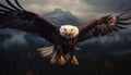 Majestic bird of prey, soaring in mid air, spreading wings freely generated by AI Royalty Free Stock Photo