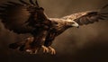 Majestic bird of prey soaring with spread wings in mid air generated by AI Royalty Free Stock Photo