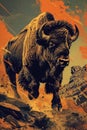 Majestic Bison: A Symphony of Motion
