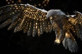 Majestic Black eagle bird lights. Generate Ai
