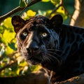 Majestic Black Jaguar in Enchanting Rainforest