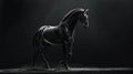 Majestic Black Stallion Posing Elegantly on Dark Background. Royalty Free Stock Photo