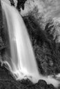 Majestic black and white monochrome view of Edessa waterfall in Greece Royalty Free Stock Photo