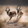 Majestic Blackbuck in desert