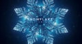 Majestic blue ice snowflake flythrough render Royalty Free Stock Photo
