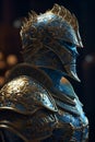 Majestic blue knight portrait hyperdetailed, Generative AI