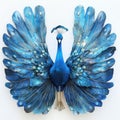Majestic Blue Peacock Feathers Displayed Art Royalty Free Stock Photo