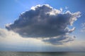 Majestic blue sky background with clouds